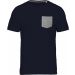 T-shirt coton bio avec poche K375 - Navy / Grey Heather