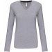 T-SHIRT COL V MANCHES LONGUES FEMME Oxford Grey - S