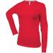 T-shirt femme manches longues col rond K383 - Red