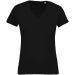 T-shirt femme coton bio col V K396 - Black