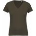 T-shirt femme coton bio col V K396 - Mossy Green