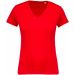 T-shirt femme coton bio col V K396 - Red