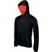 Sweat-shirt homme à capuche contrastée K446 - Black / Red