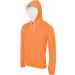 Sweat-shirt homme à capuche contrastée K446 - Orange / White