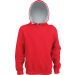 Sweat-shirt enfant à capuche contrastée K453 - Red / White