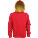 Sweat-shirt enfant à capuche contrastée K453 - Red / Yellow