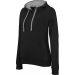 Sweatshirt femme capuche contrastée K465 - Black / Fine Grey 