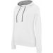 Sweatshirt femme capuche contrastée K465 - White / Fine Grey 