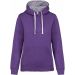 Sweatshirt femme capuche contrastée K465 - Purple / Oxford Grey 