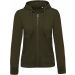 Sweat-shirt femme bio zippé capuche K485 - Mossy Green