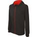 Sweatshirt enfant zippé capuche K486 - Black / Red