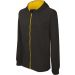Sweatshirt enfant zippé capuche K486 - Black / Yellow