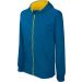 Sweatshirt enfant zippé capuche K486 - Light Royal Blue / Yellow