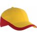 Casquette 6 panneaux Racing KP045 - Yellow / Red