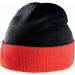 Bonnet bicolore avec revers KP514 - Black / Red