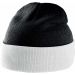 Bonnet bicolore avec revers KP514 - Black / White