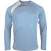T-shirt unisexe manches longues sport PA408 - Sky Blue / White / Storm Grey