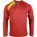 T-shirt unisexe manches longues sport PA408 - Sporty Red / Sporty Yellow / Storm Grey
