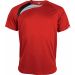 T-shirt unisexe manches courtes sport PA436 - Sporty Red / Black / Storm Grey