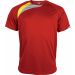 T-shirt unisexe manches courtes sport PA436 - Sporty Red / Sporty Yellow / Storm Grey