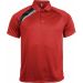 Polo sport manches courtes unisexe PA457 - Sporty Red / Black / Storm Grey