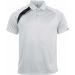 Polo sport manches courtes unisexe PA457 - White / Black / Storm Grey