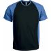 T-shirt sport bicolore manches courtes unisexe PA467 - Black / Aqua Blue