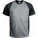 T-shirt sport bicolore manches courtes unisexe PA467 - Fine Grey / Black