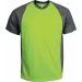 T-shirt sport bicolore manches courtes unisexe PA467 - Lime / Dark Grey