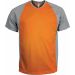 T-shirt sport bicolore manches courtes unisexe PA467 - Orange / Fine Grey