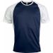 T-shirt sport bicolore manches courtes unisexe PA467 - Sporty Navy / White