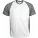 T-shirt sport bicolore manches courtes unisexe PA467 - White / Fine Grey