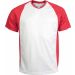 T-shirt sport bicolore manches courtes unisexe PA467 - White / Red