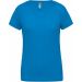 T-shirt femme polyester col V manches courtes PA477 - Aqua Blue