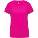 T-shirt femme polyester col V manches courtes PA477 - Fuchsia