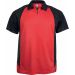 Polo bicolore sport manches courtes PA487 - Red / Black
