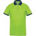 Polo homme piqué performance PA489 - Lime / Navy