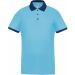 Polo homme piqué performance PA489 - Sky Blue / Sporty Navy