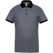 Polo homme piqué performance PA489 - sporty grey / Black