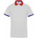 Polo homme piqué performance PA489 - White / Red / Sporty Royal Blue