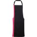 Tablier à bavette bicolore PR162 - Black / Hot Pink
