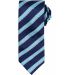 Cravate rayée Waffle PR783 - Navy / Turquoise