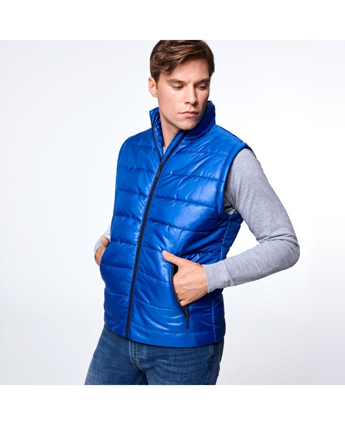 Doudoune sans store manche bleu homme