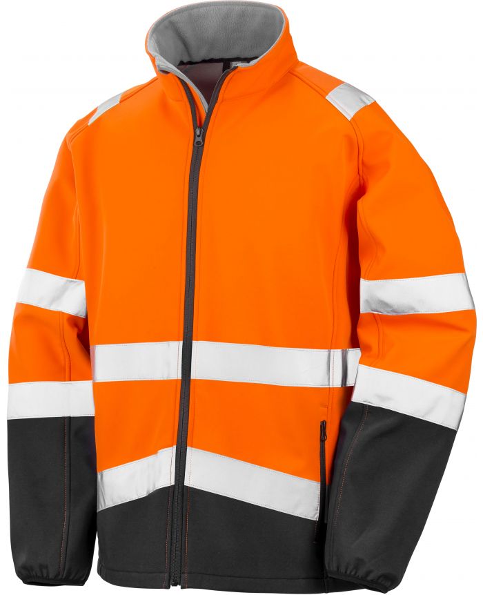Veste softshell haute visibilit?� R450X - Fluorescent Orange / Black - Vestes personnalis?�es 