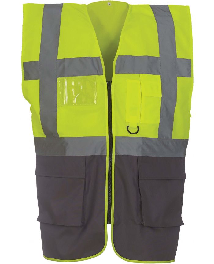 Gilet multifonction haute visibilit HVW801 Hi Vis Yellow Grey