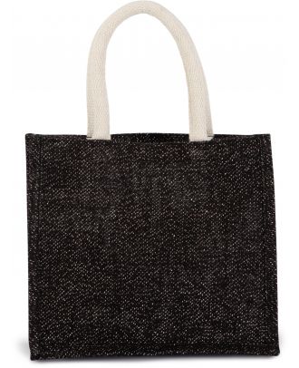 Sac style cabas en toile de jute KI0273 - Black / Silver