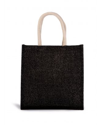 Sac style cabas en toile de jute KI0274 - Black / Silver