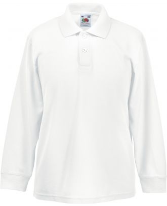 Polo enfant 65/35 manches longues SC63201 - White