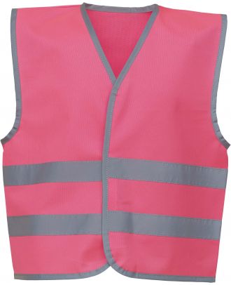 Gilet enfant avec bordures et bandes réfléchissantes YHVW102CH - Pink