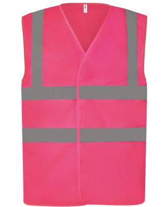 Gilet haute visibilité à maille ajourée recyclée Pink